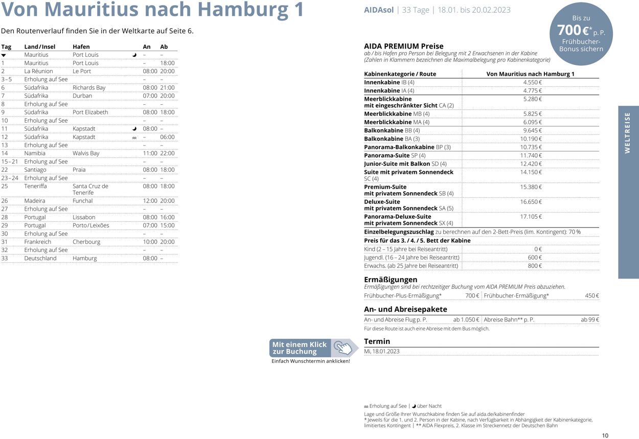 Prospekt Aida 01.10.2022 - 30.04.2023