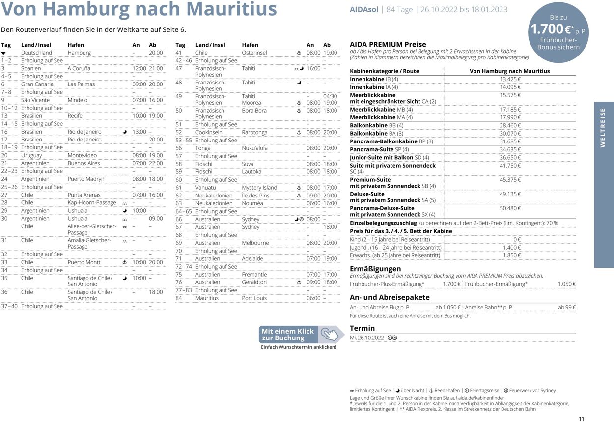 Prospekt Aida 01.10.2022 - 30.04.2023