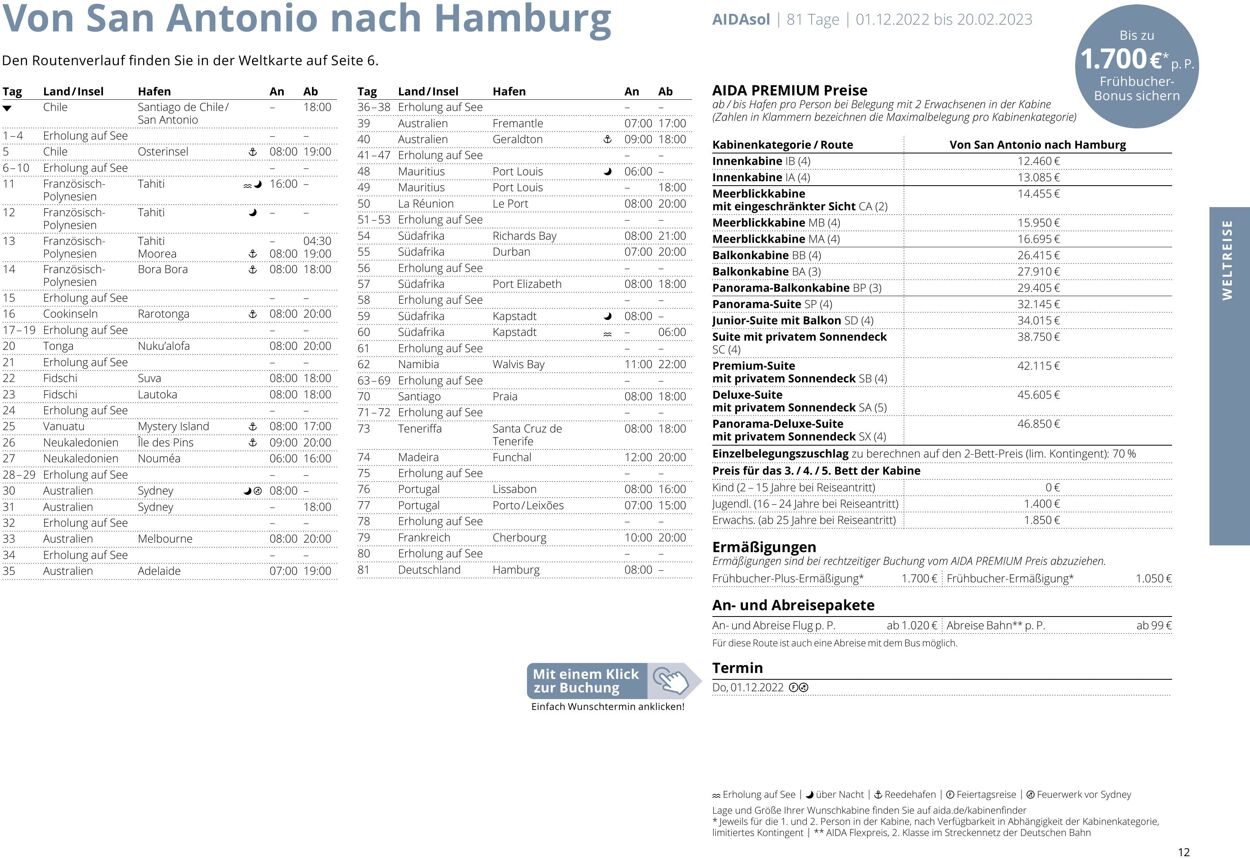 Prospekt Aida 01.10.2022 - 30.04.2023