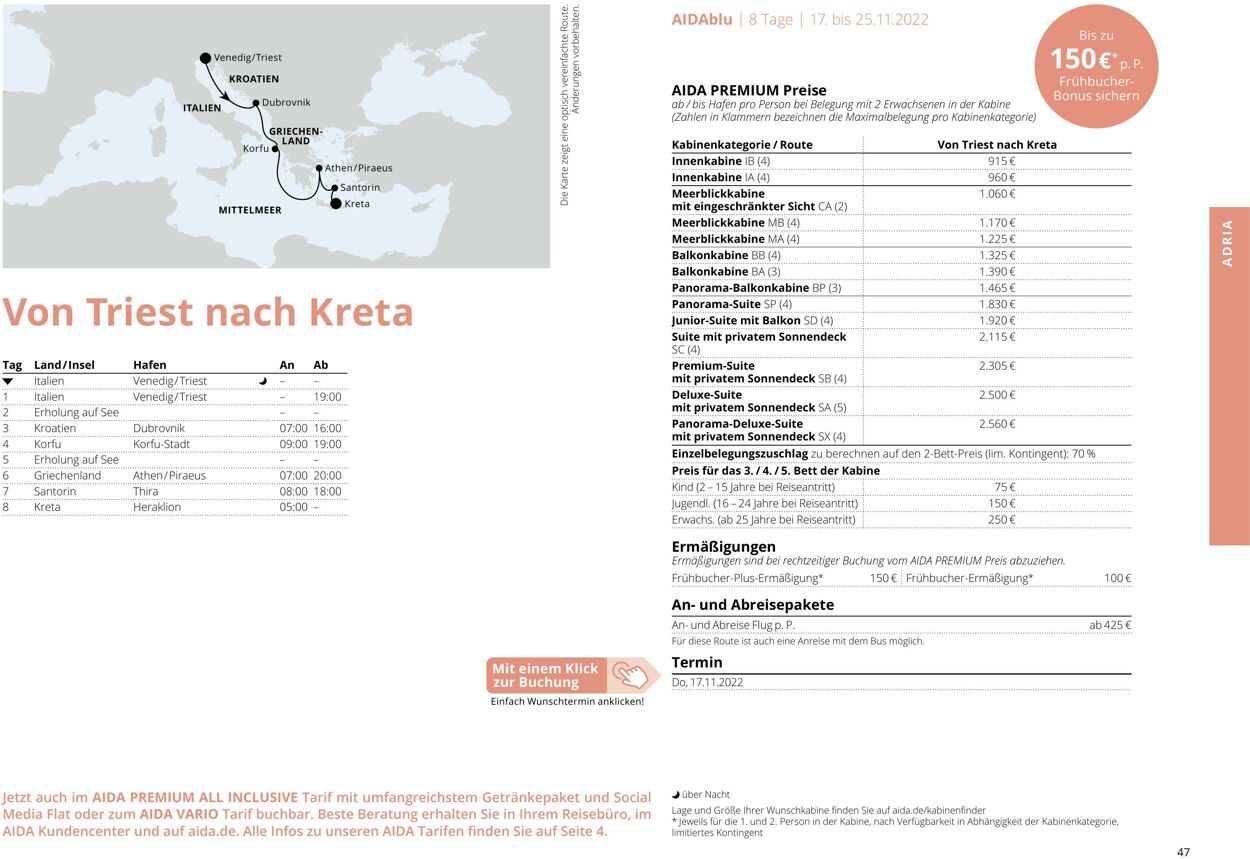 Prospekt Aida 01.10.2022 - 30.04.2023