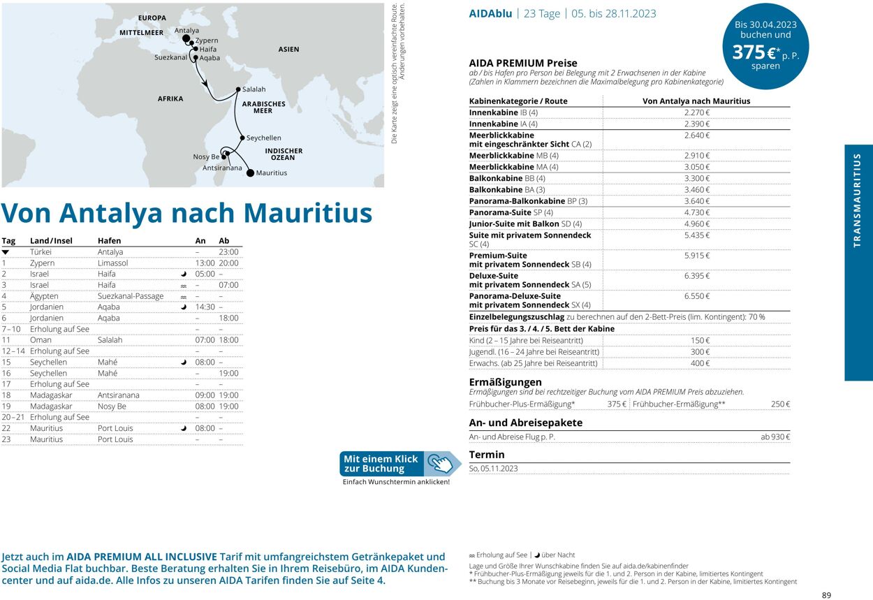 Prospekt Aida 01.10.2023 - 30.04.2024