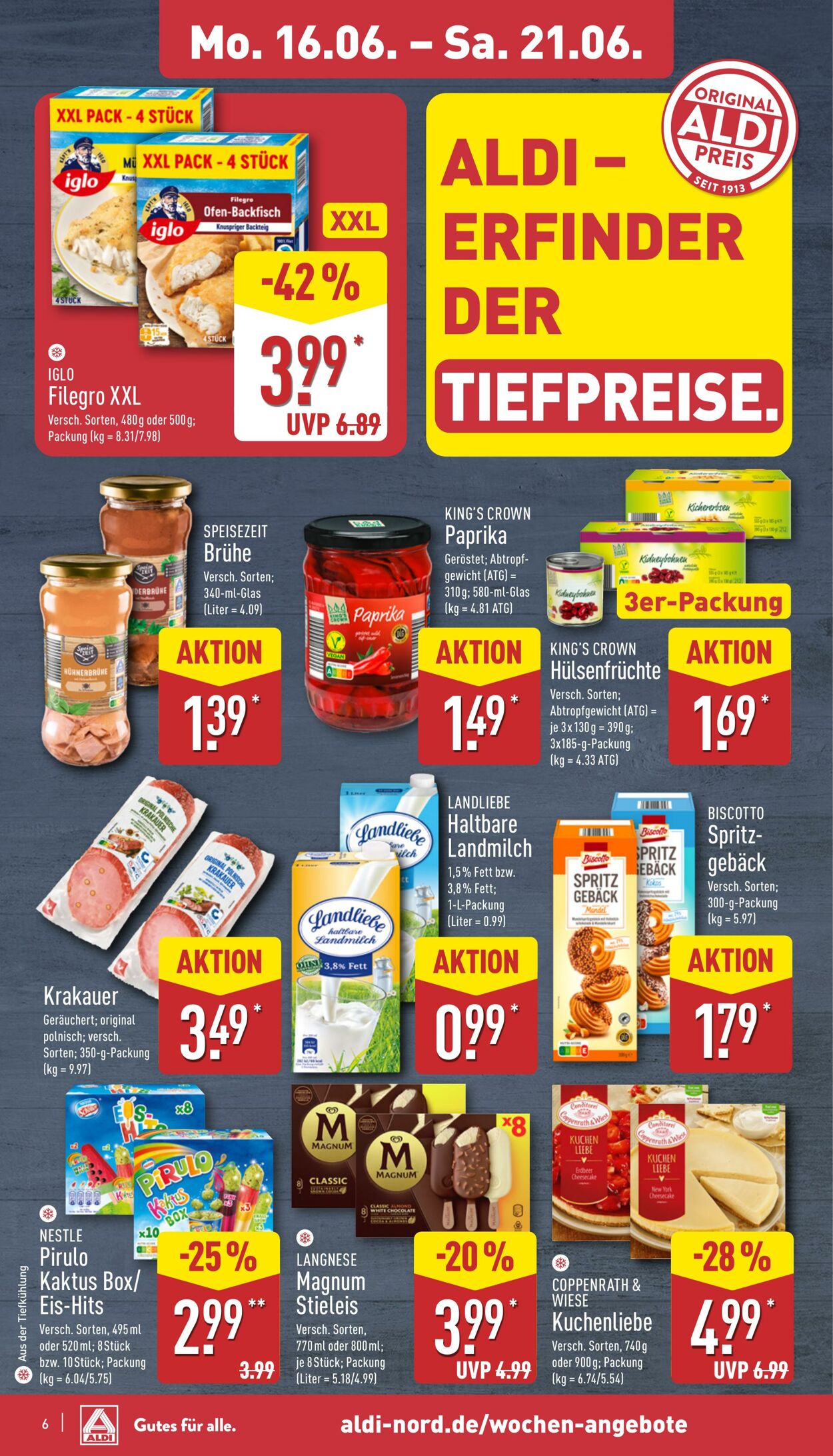 Prospekt Aldi-Nord 16.06.2025 - 21.06.2025