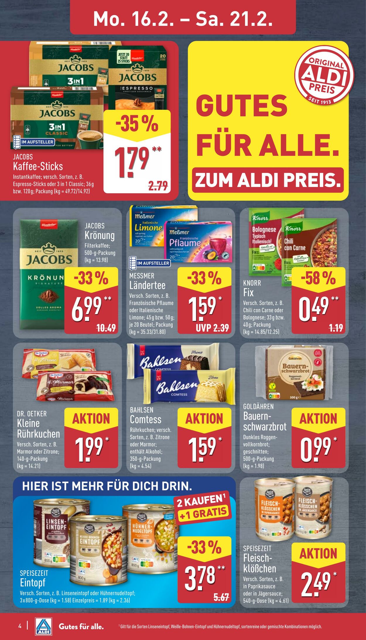 Prospekt Aldi-Nord 16.02.2026 - 21.02.2026