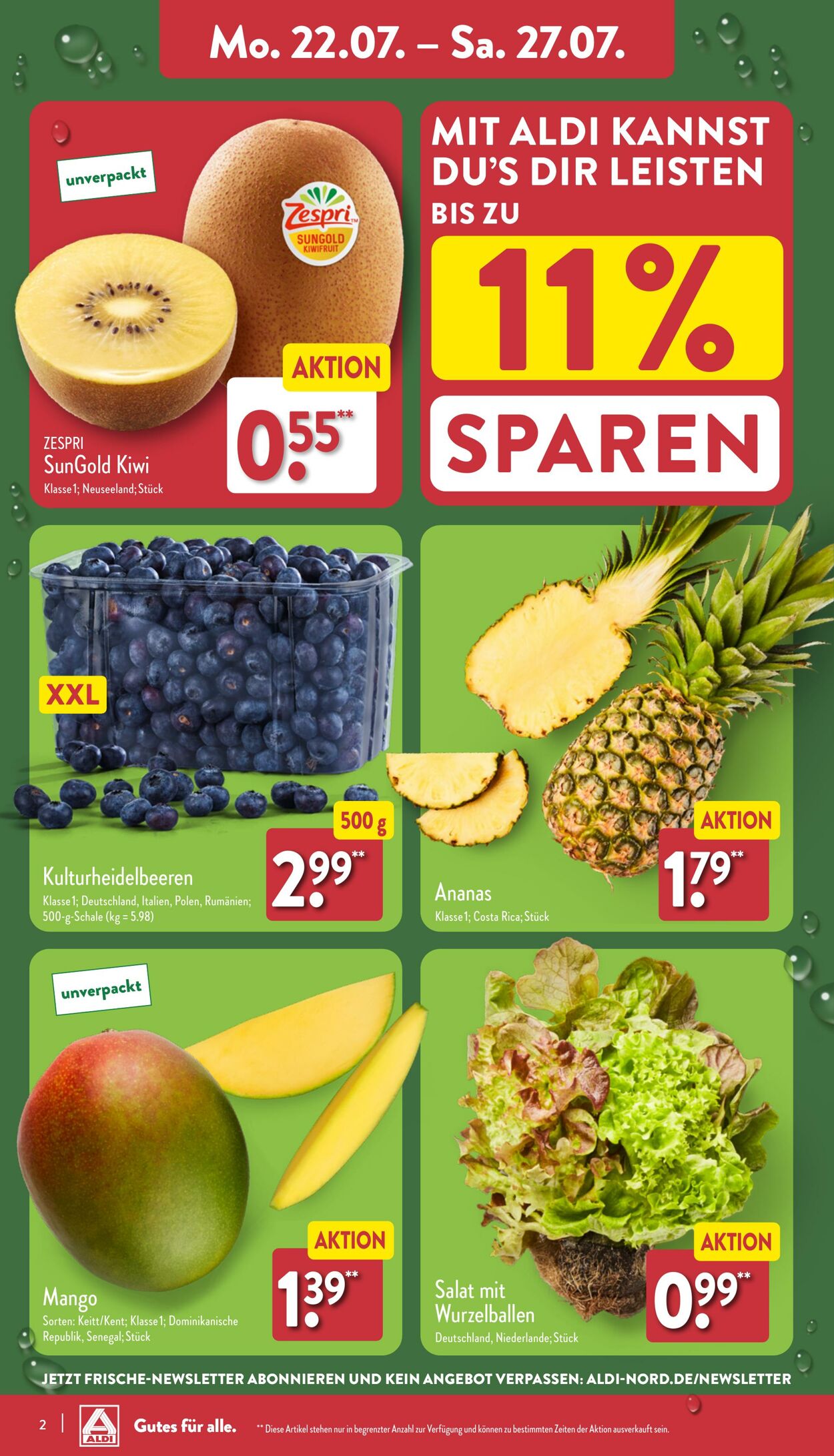 Prospekt Aldi-Nord 22.07.2024 - 27.07.2024