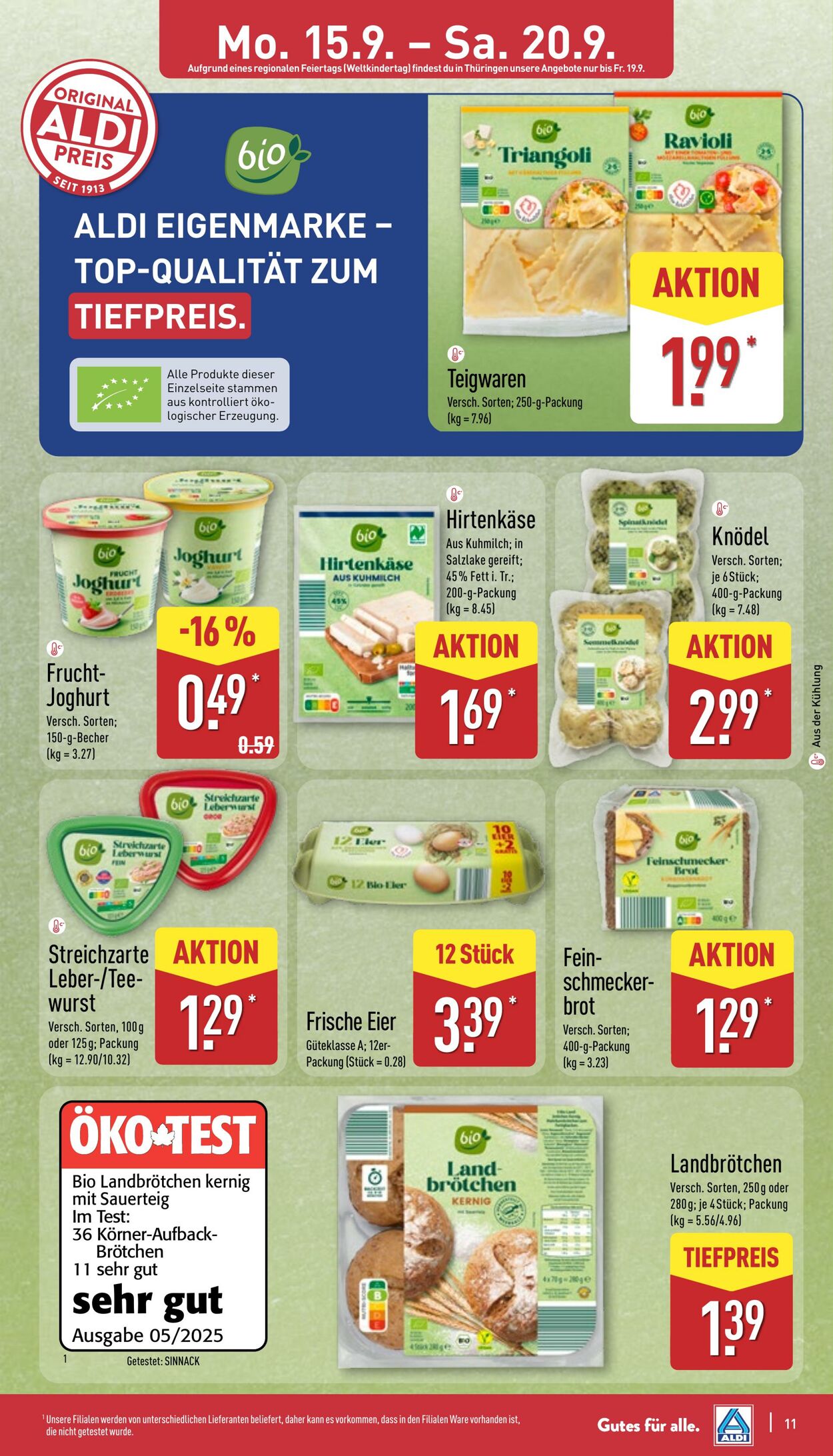 Prospekt Aldi-Nord 15.09.2025 - 20.09.2025