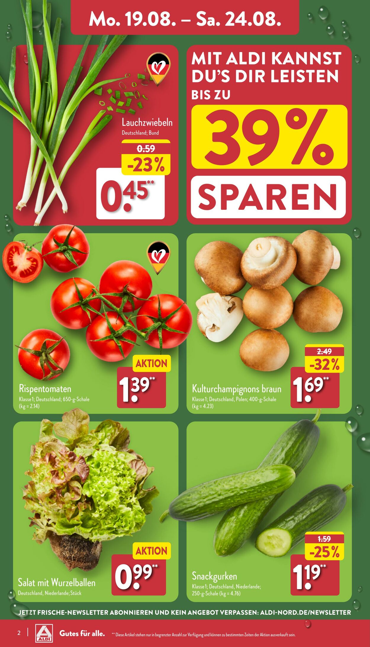 Prospekt Aldi-Nord 19.08.2024 - 24.08.2024