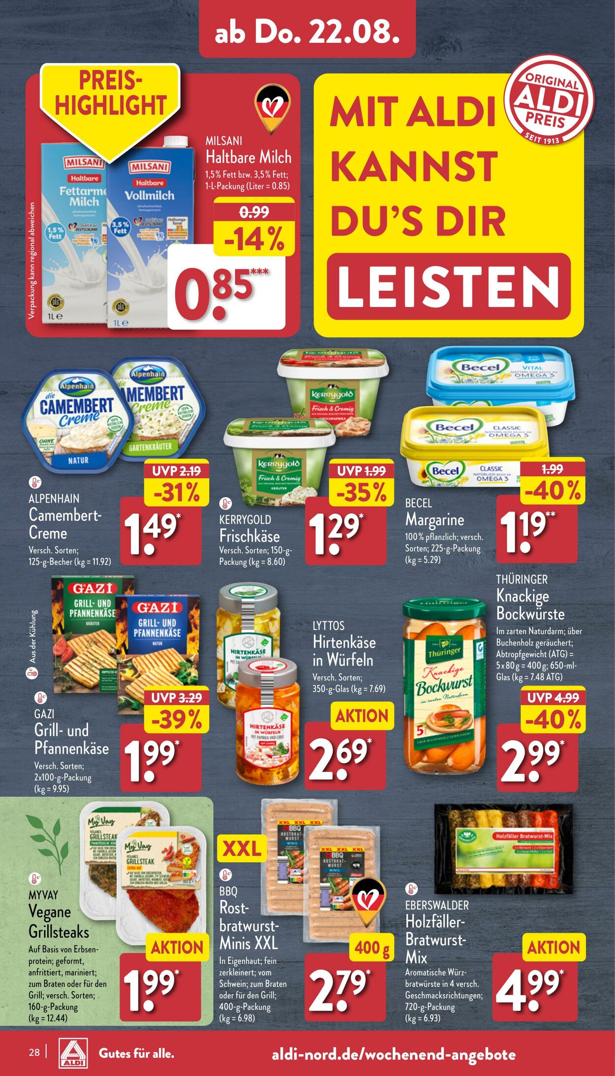 Prospekt Aldi-Nord 19.08.2024 - 24.08.2024