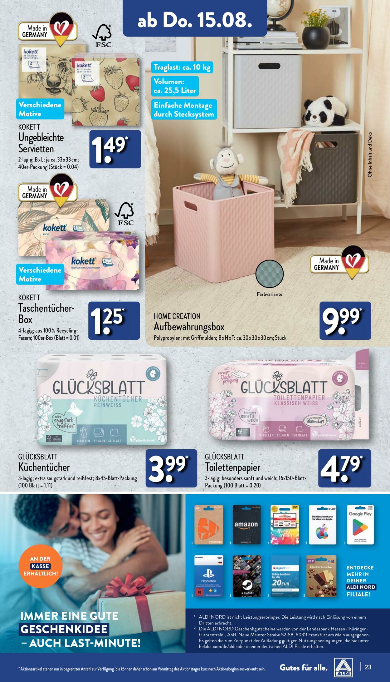 Prospekt Aldi-Nord 12.08.2024 - 17.08.2024