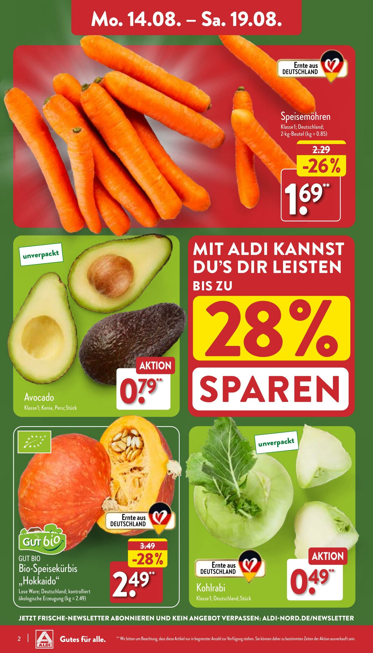 Prospekt Aldi-Nord 14.08.2023 - 19.08.2023