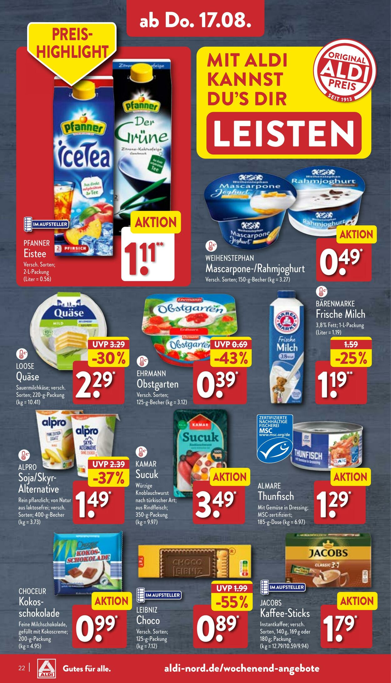 Prospekt Aldi-Nord 14.08.2023 - 19.08.2023