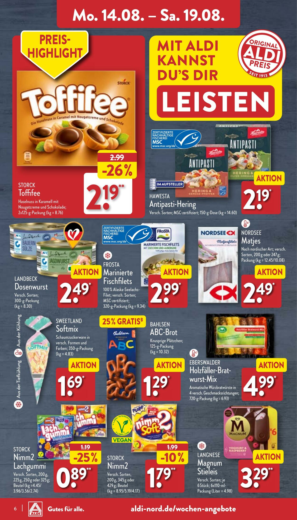 Prospekt Aldi-Nord 14.08.2023 - 19.08.2023