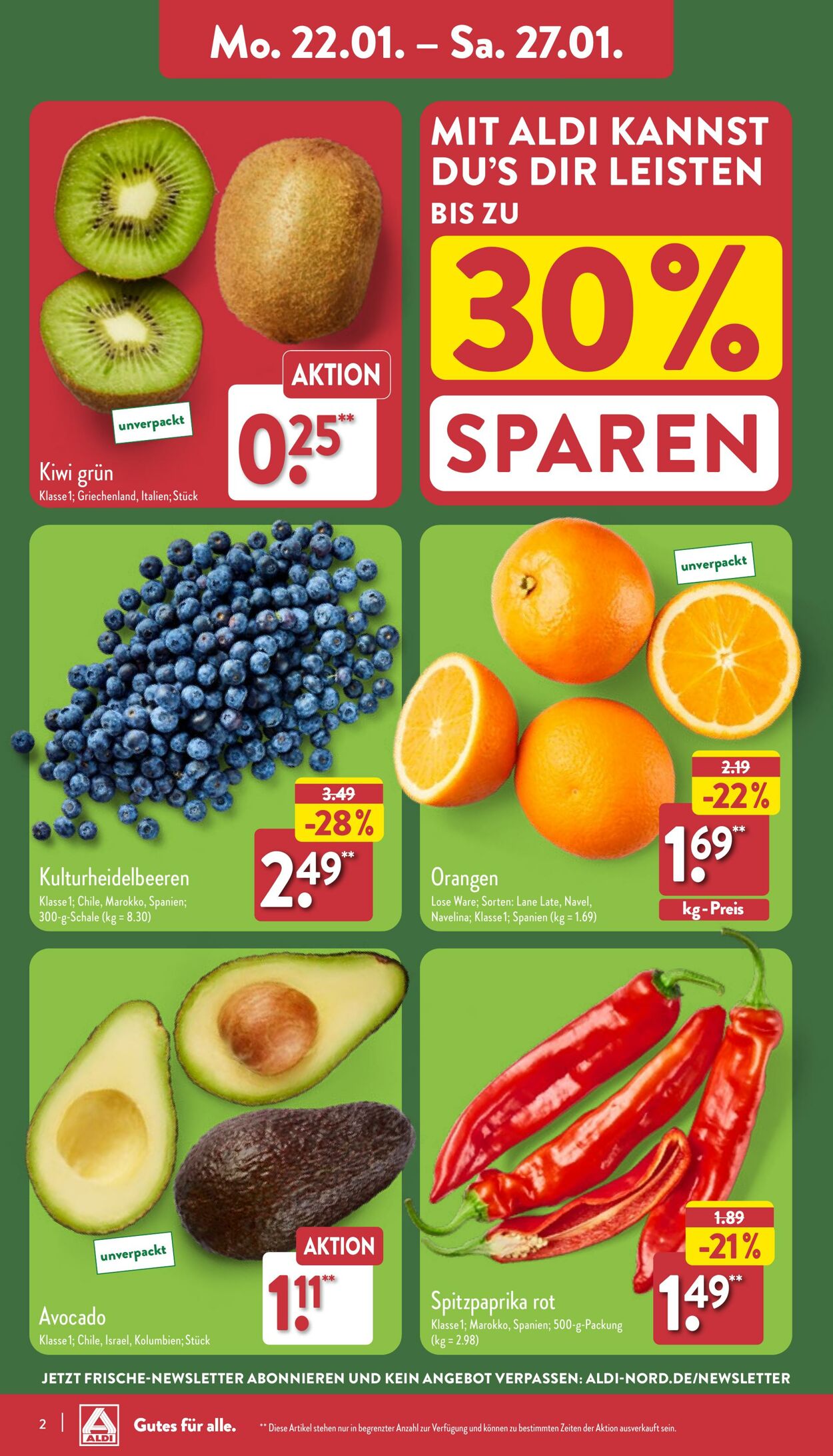 Prospekt Aldi-Nord 22.01.2024 - 27.01.2024