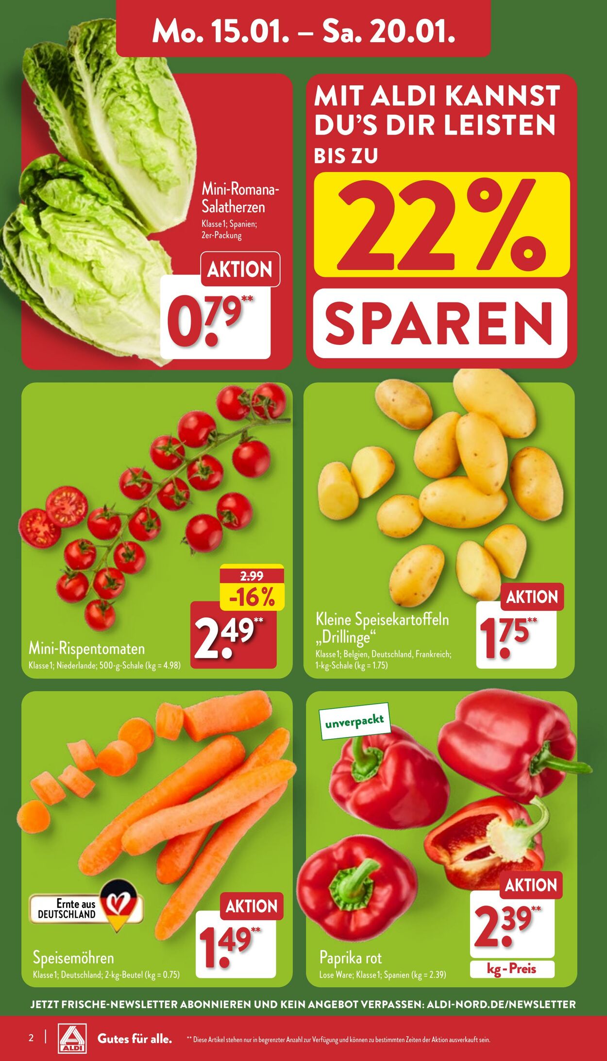 Prospekt Aldi-Nord 15.01.2024 - 20.01.2024