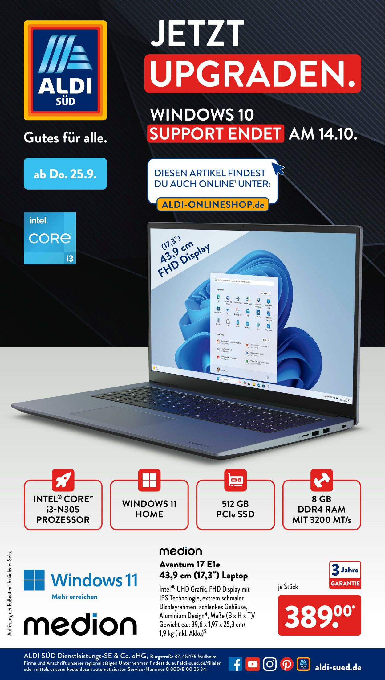 Prospekt ALDI SÜD 17.09.2025 - 01.10.2025