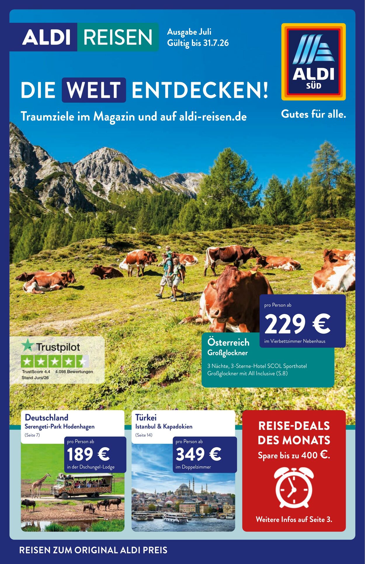 Prospekt ALDI SÜD - ALDI SÜD - ALDI Reisemagazin Juli 2026 - Seite 1 2 Jul, 2026 - 10 Jul, 2026