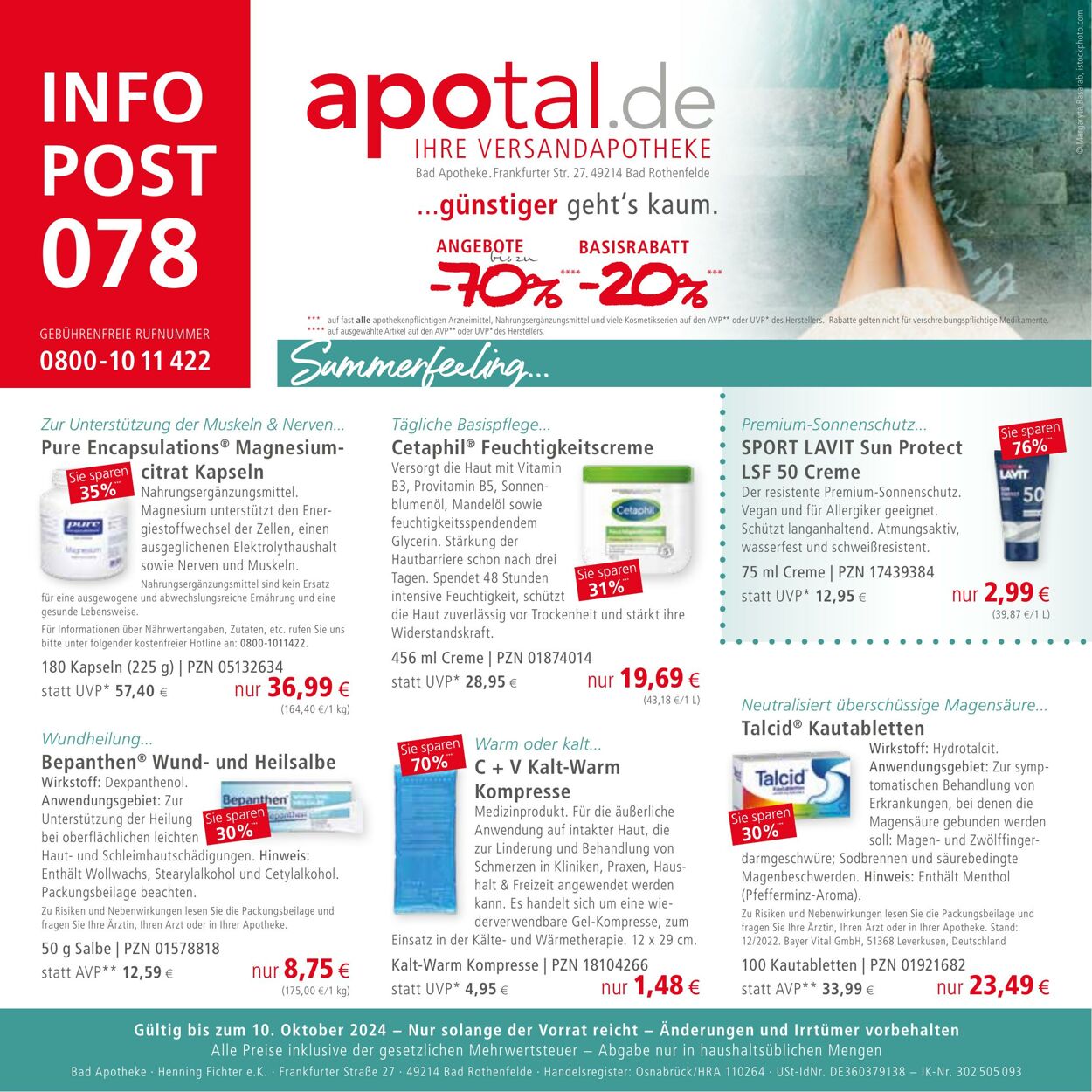 Prospekt Apotal 14.08.2024 - 10.10.2024