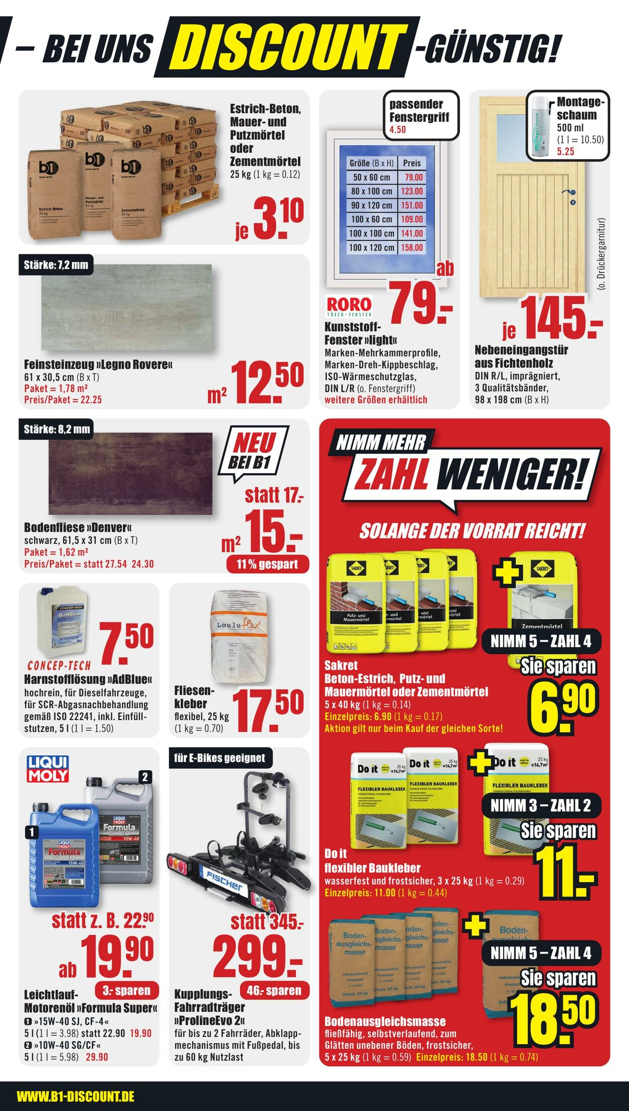 Prospekt B1 Discount Baumarkt 03.08.2024 - 09.08.2024