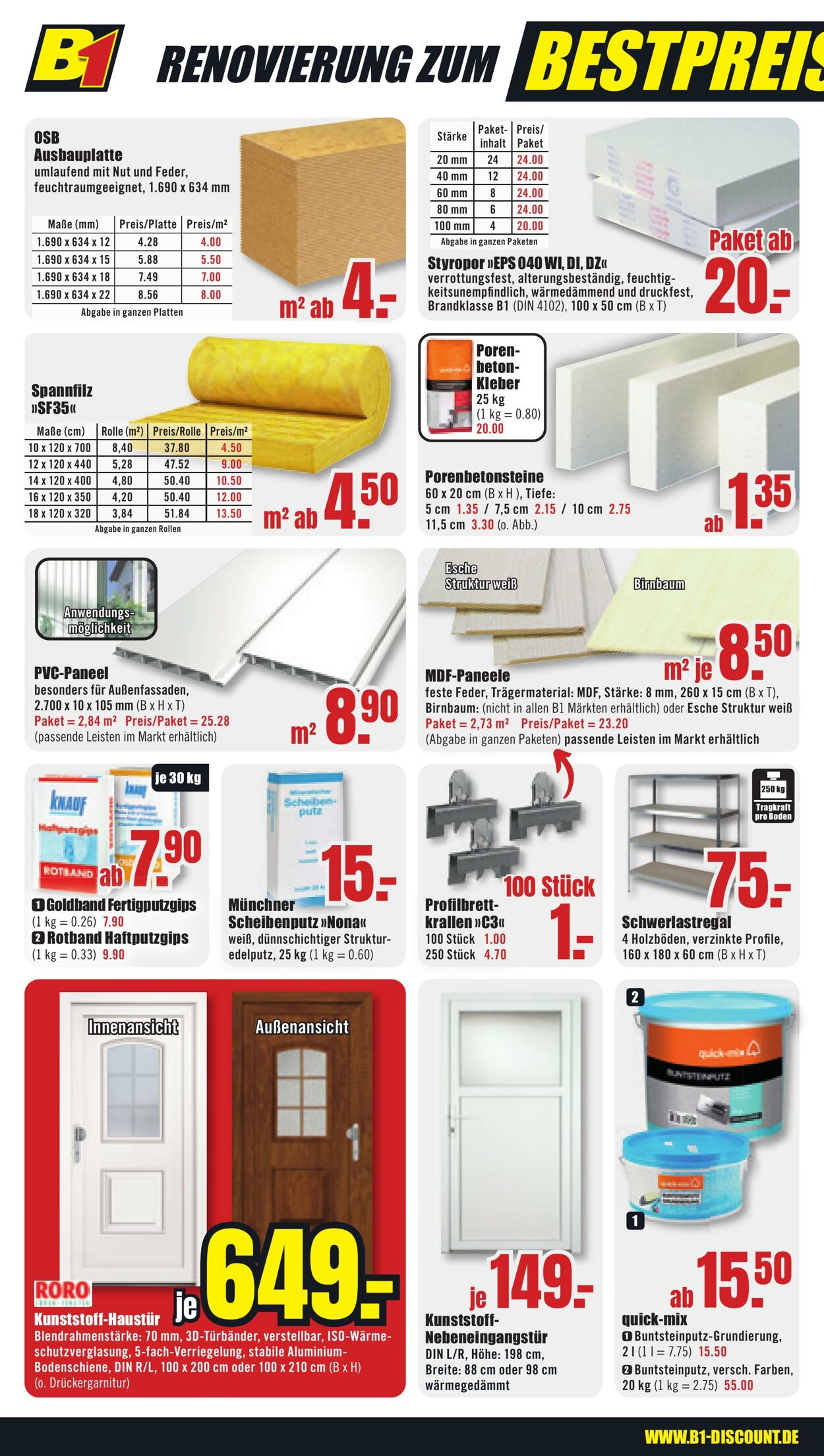 Prospekt B1 Discount Baumarkt 21.09.2024 - 27.09.2024