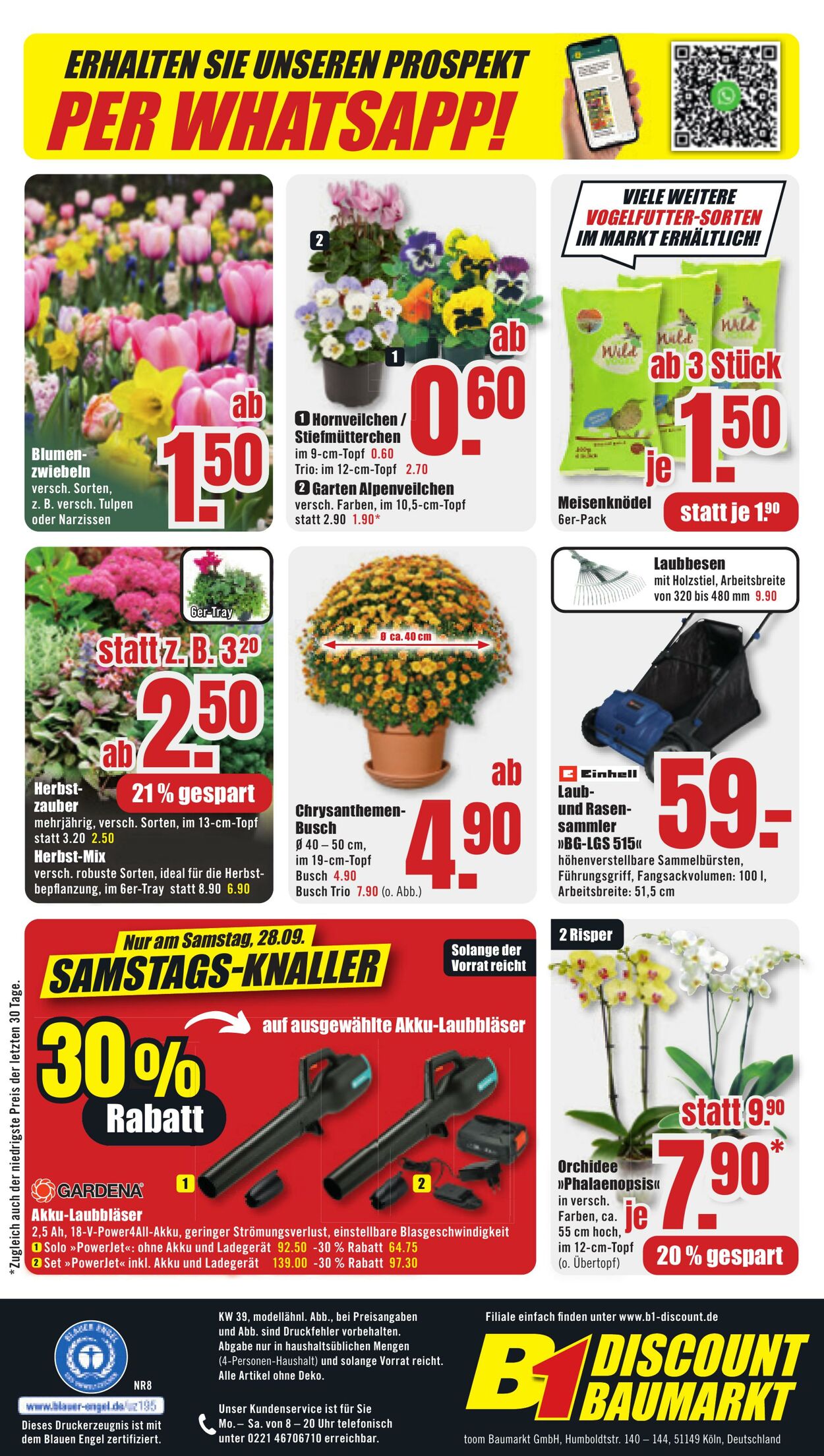 Prospekt B1 Discount Baumarkt 21.09.2024 - 27.09.2024