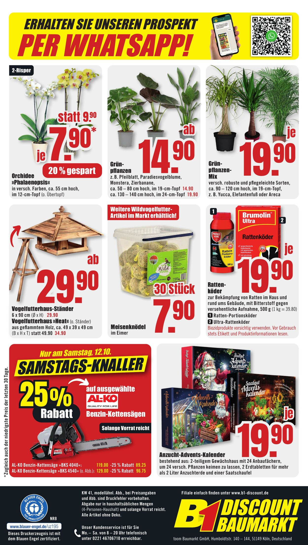 Prospekt B1 Discount Baumarkt 05.10.2024 - 11.10.2024