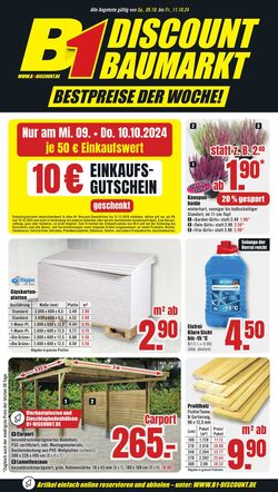 Prospekt B1 Discount Baumarkt 12.10.2024 - 18.10.2024