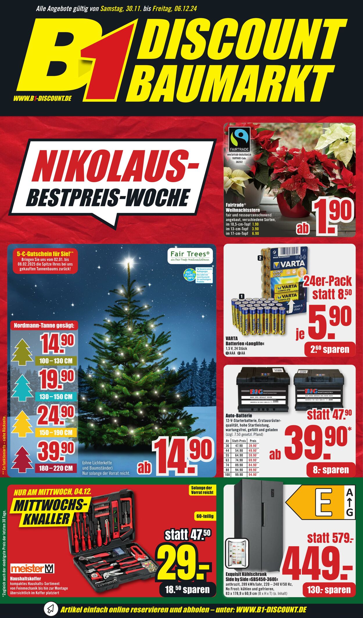 Prospekt B1 Discount Baumarkt 30.11.2024 - 06.12.2024