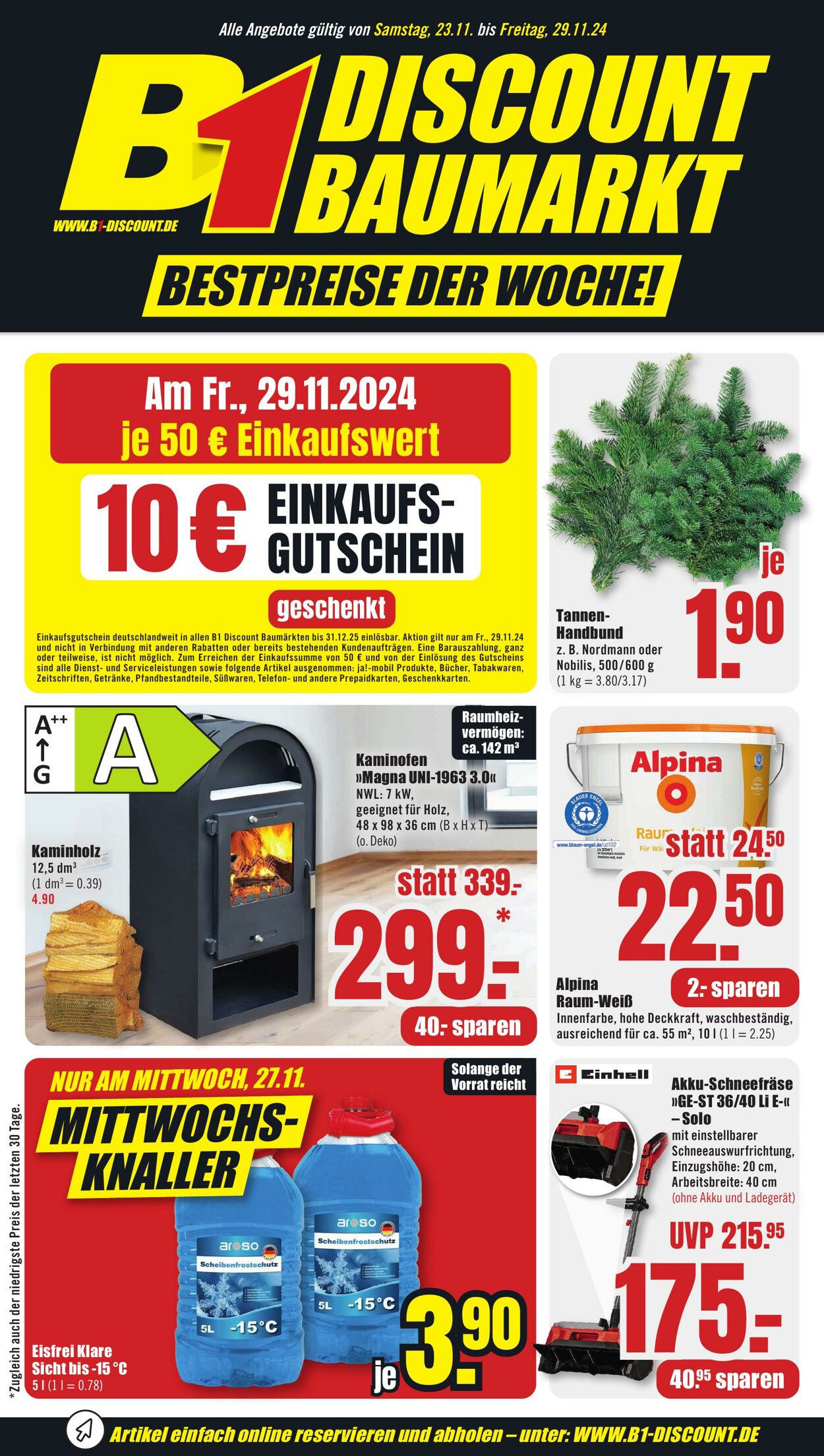 Prospekt B1 Discount Baumarkt 23.11.2024 - 29.11.2024