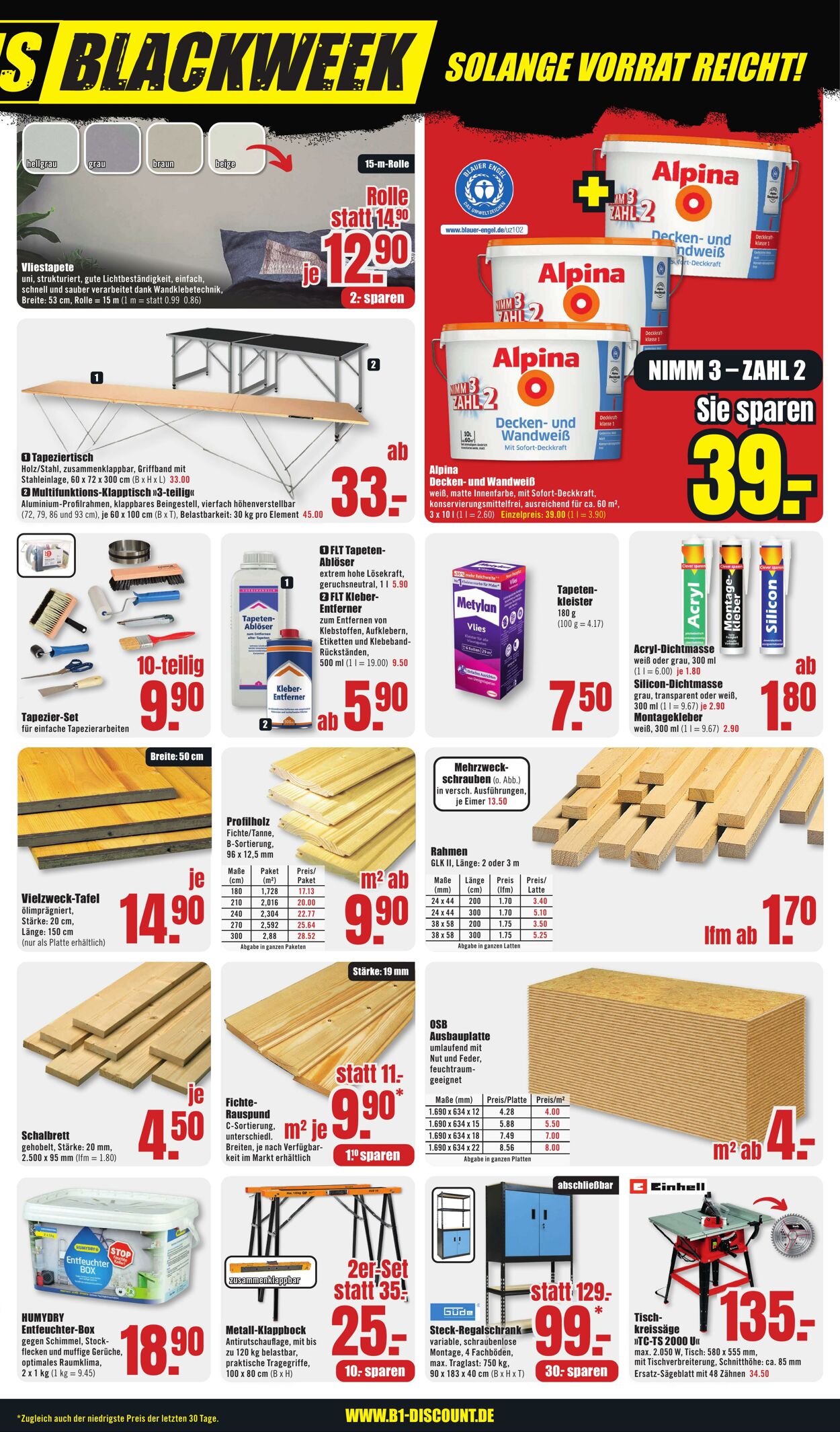 Prospekt B1 Discount Baumarkt 01.10.2024 - 04.10.2024