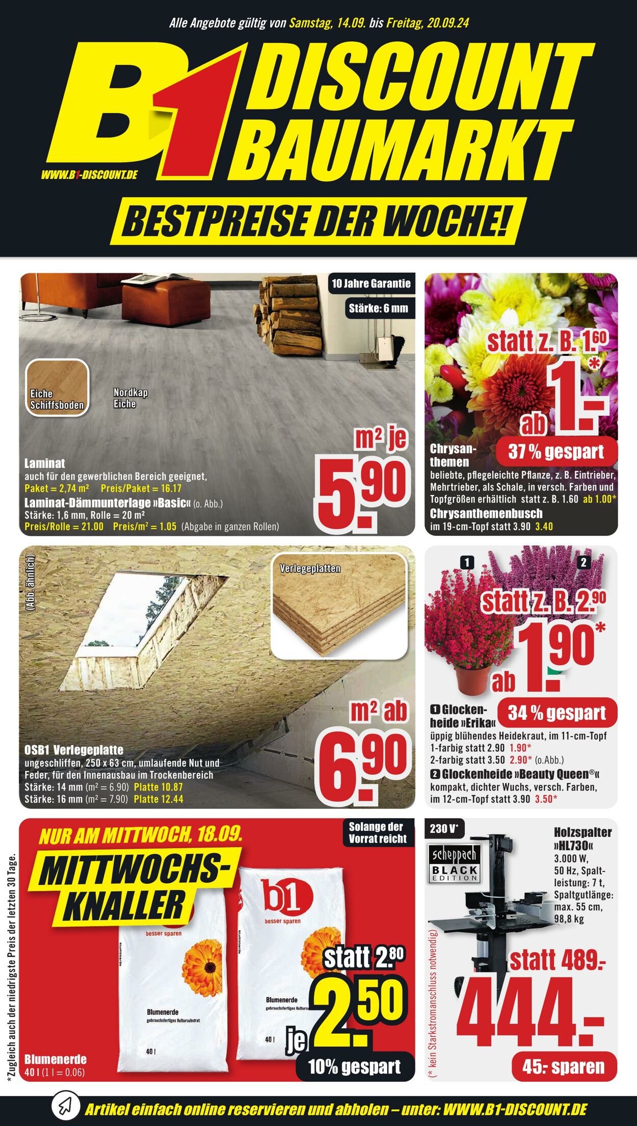 Prospekt B1 Discount Baumarkt 14.09.2024 - 20.09.2024