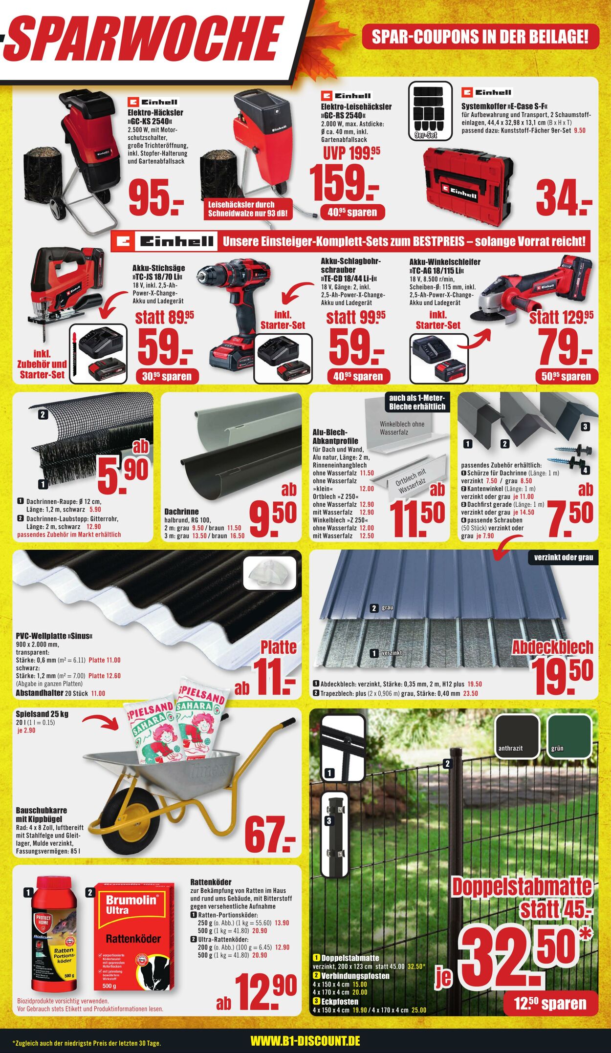 Prospekt B1 Discount Baumarkt 26.10.2024 - 01.11.2024