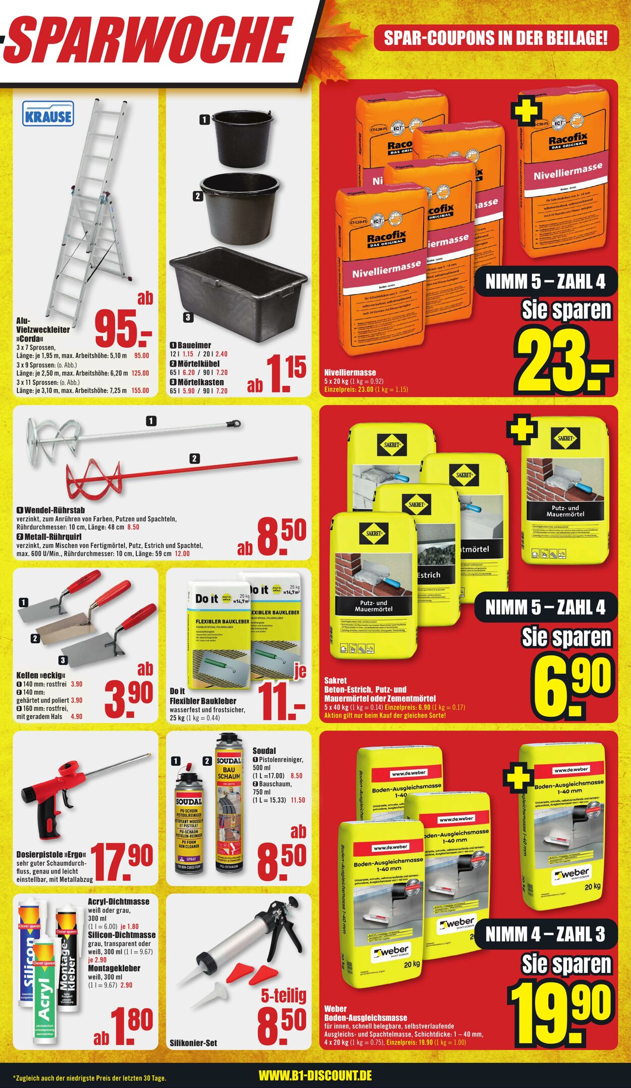 Prospekt B1 Discount Baumarkt 26.10.2024 - 01.11.2024