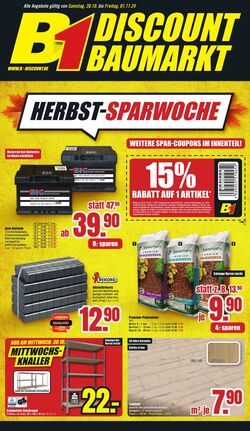 Prospekt B1 Discount Baumarkt 26.10.2024 - 01.11.2024