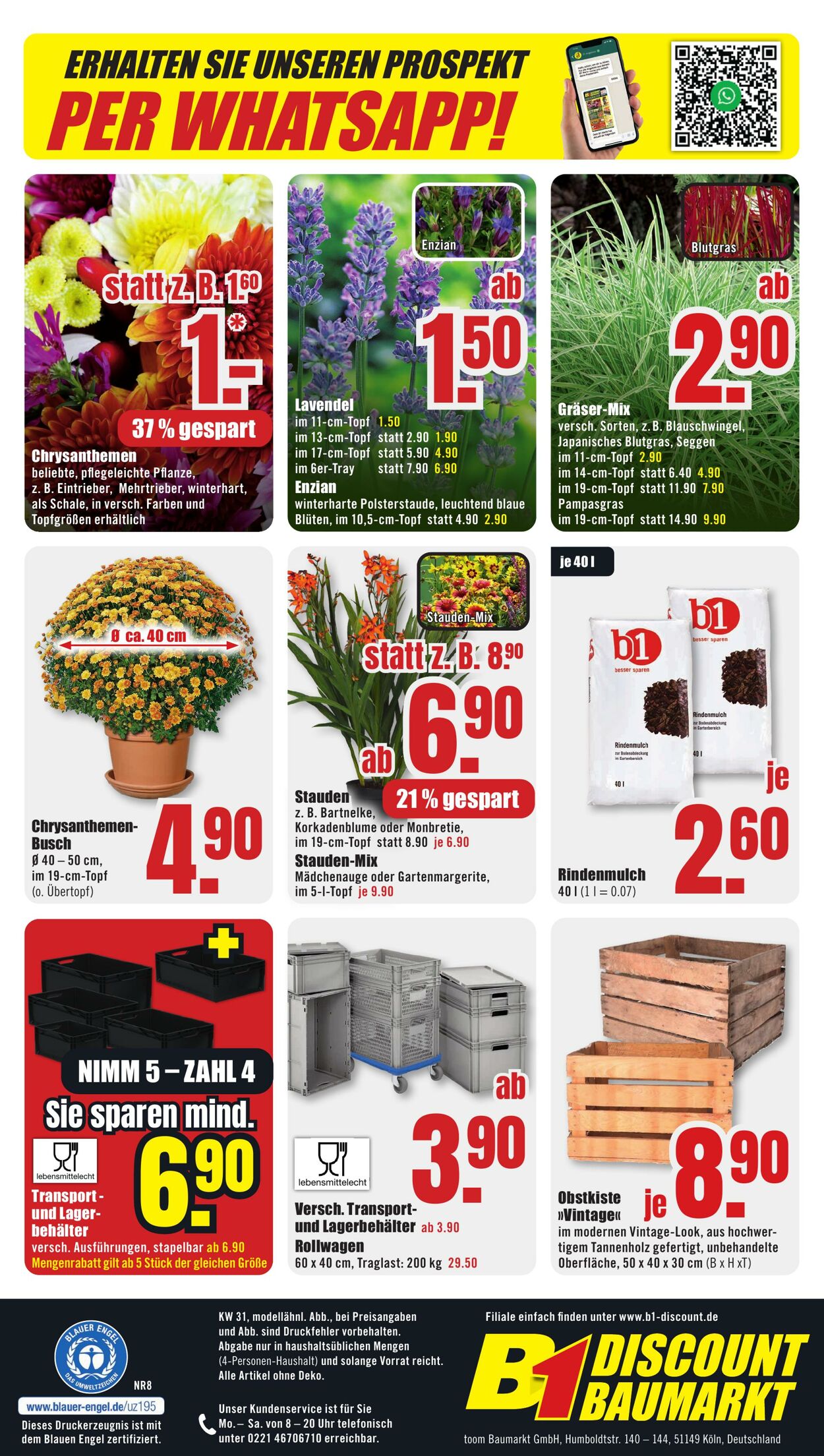 Prospekt B1 Discount Baumarkt 27.07.2024 - 02.08.2024