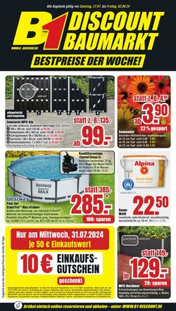 Prospekt B1 Discount Baumarkt 24.08.2024 - 30.08.2024