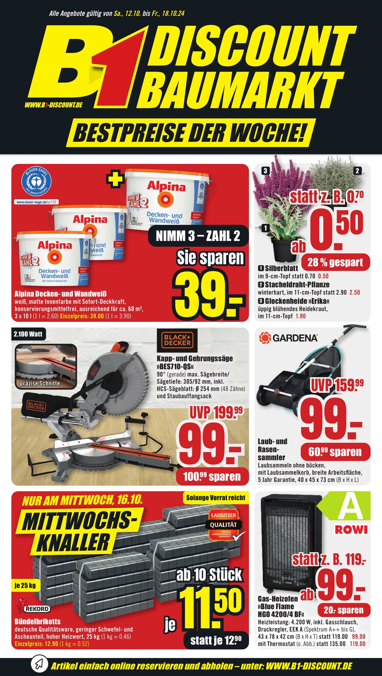 Prospekt B1 Discount Baumarkt 12.10.2024 - 18.10.2024