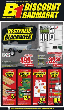 Prospekt B1 Discount Baumarkt 28.09.2024 - 04.10.2024