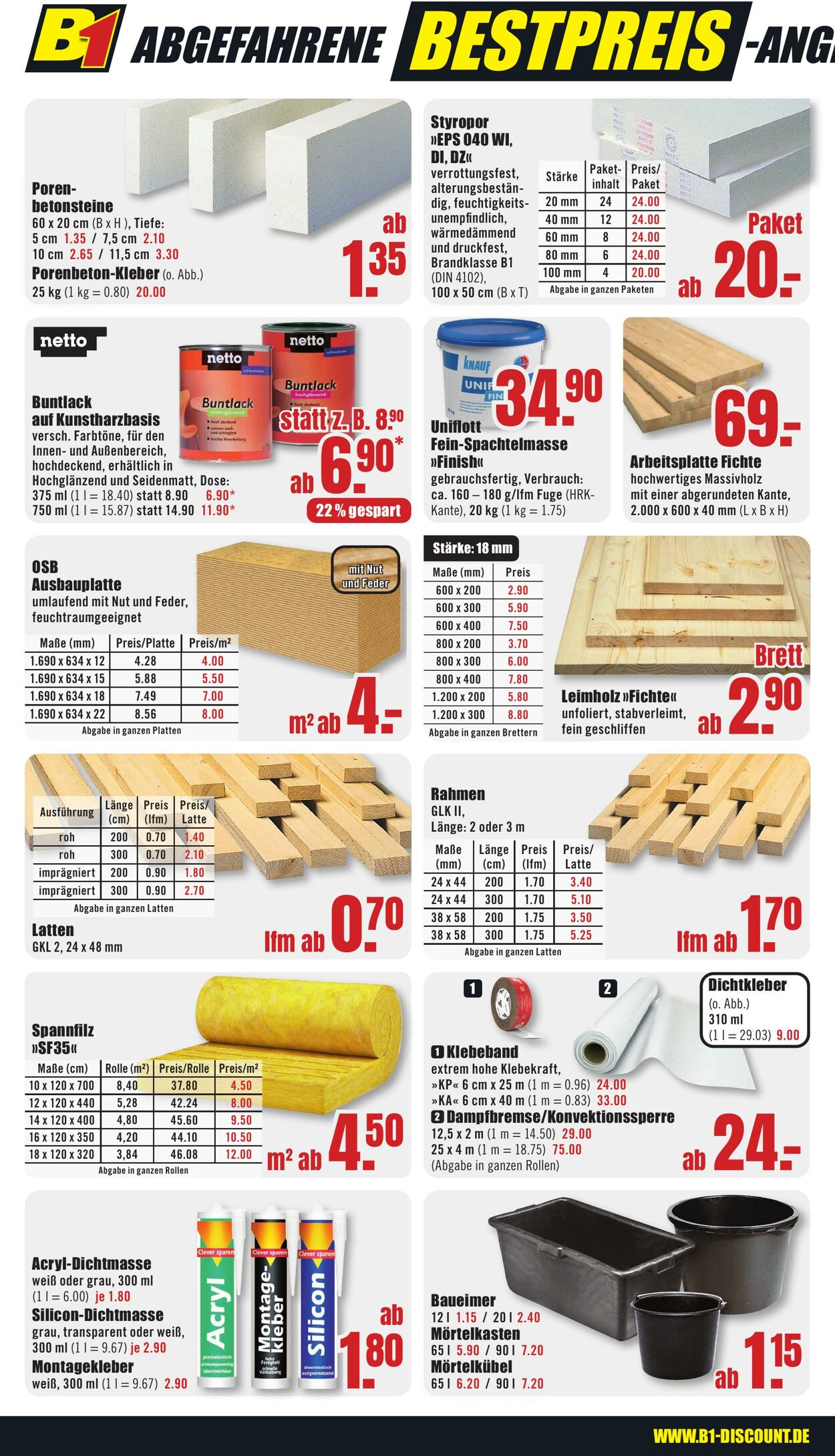 Prospekt B1 Discount Baumarkt 30.11.2024 - 06.12.2024