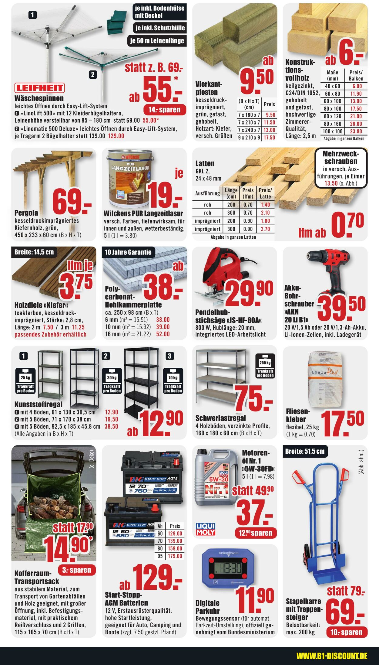 Prospekt B1 Discount Baumarkt 16.08.2025 - 22.08.2025