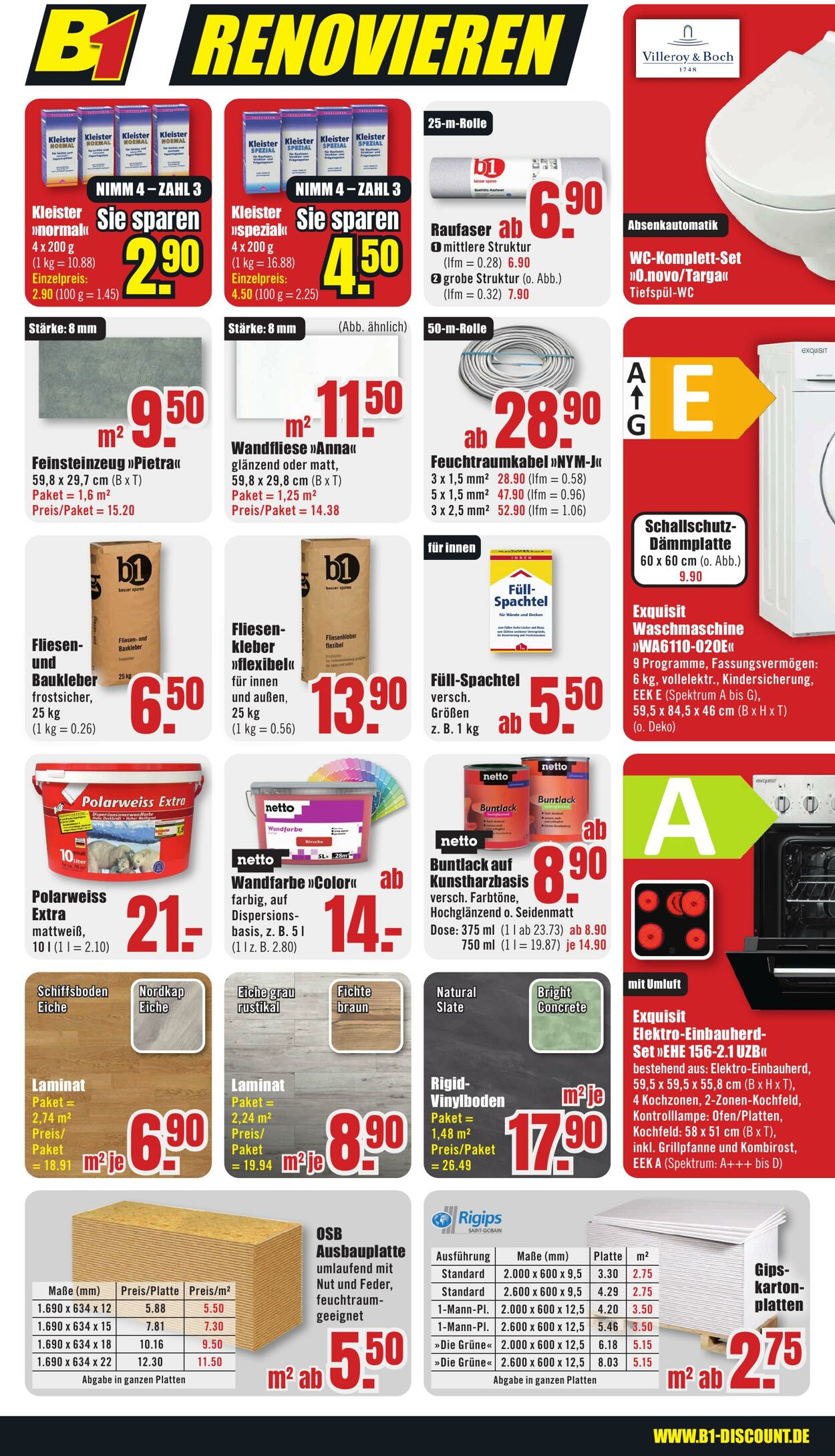 Prospekt B1 Discount Baumarkt 30.12.2023 - 05.01.2024