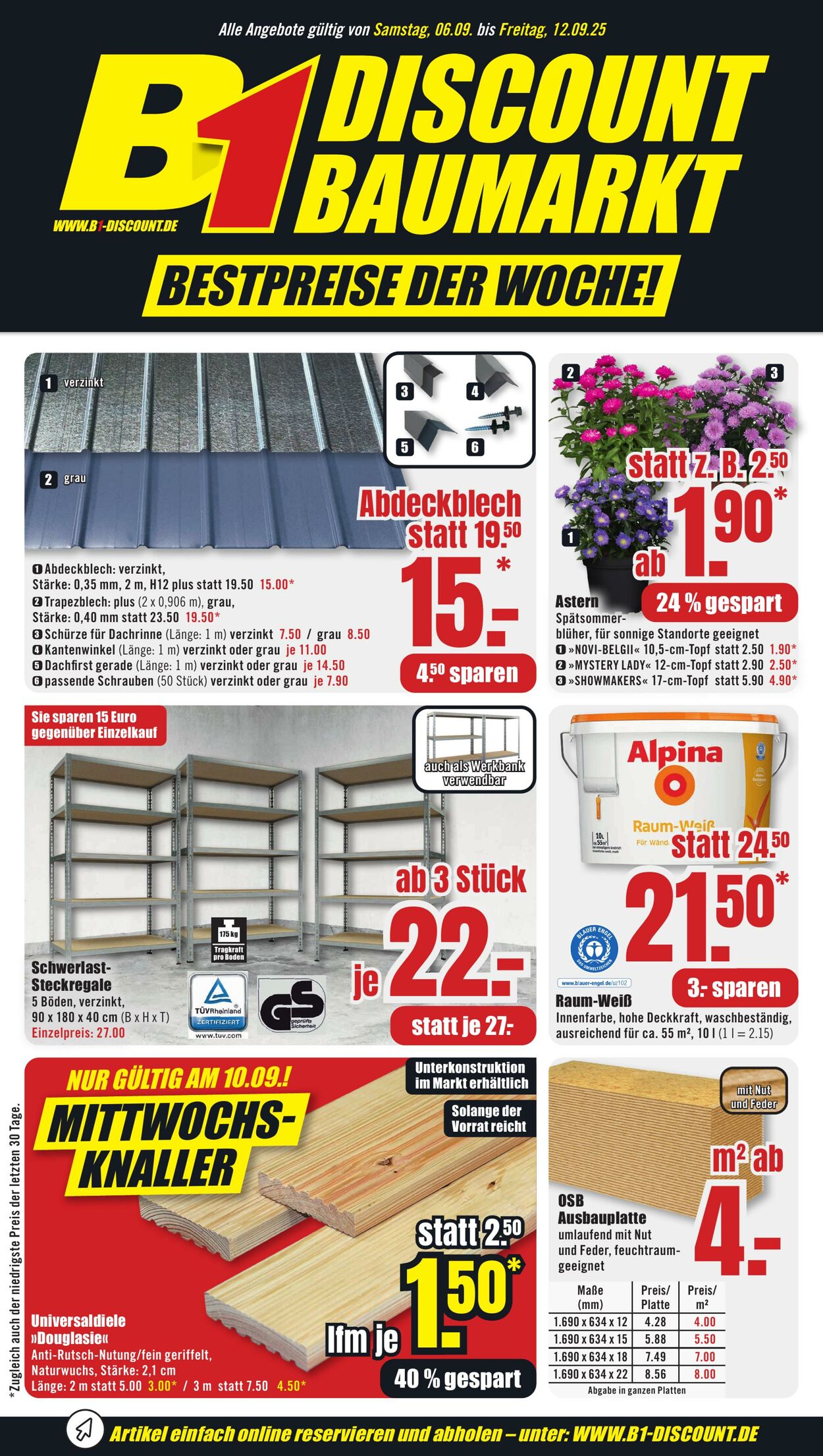 Prospekt B1 Discount Baumarkt 06.09.2025 - 12.09.2025
