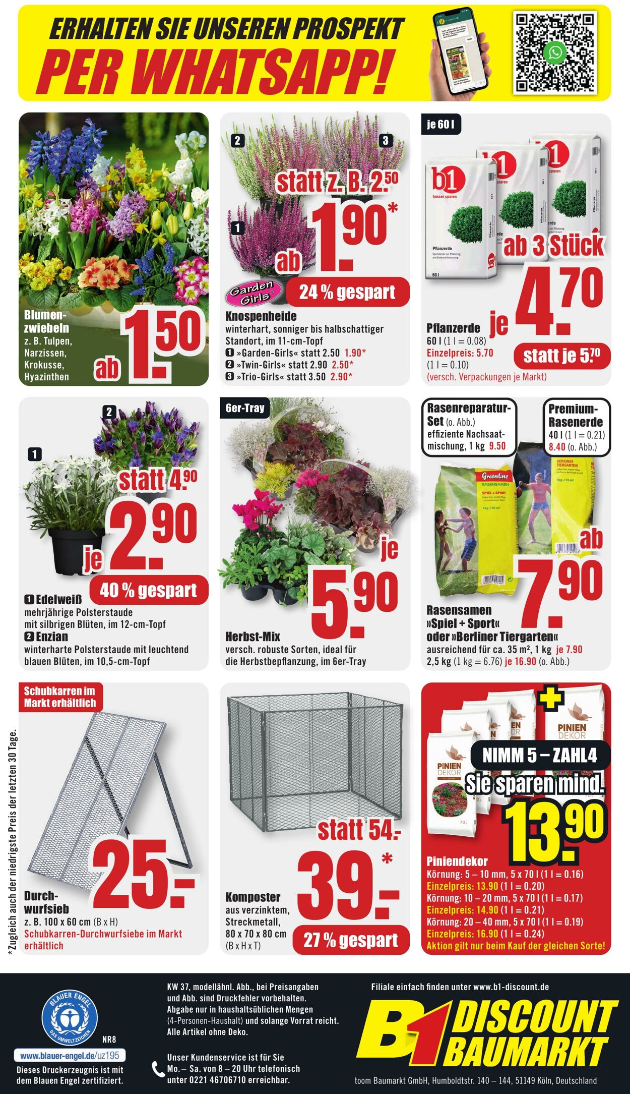 Prospekt B1 Discount Baumarkt 06.09.2025 - 12.09.2025