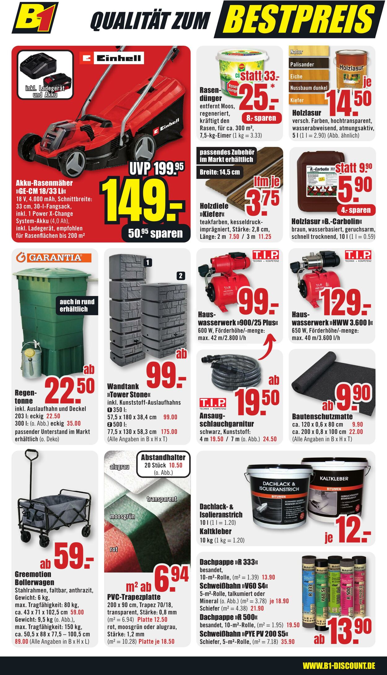 Prospekt B1 Discount Baumarkt 21.06.2025 - 27.06.2025