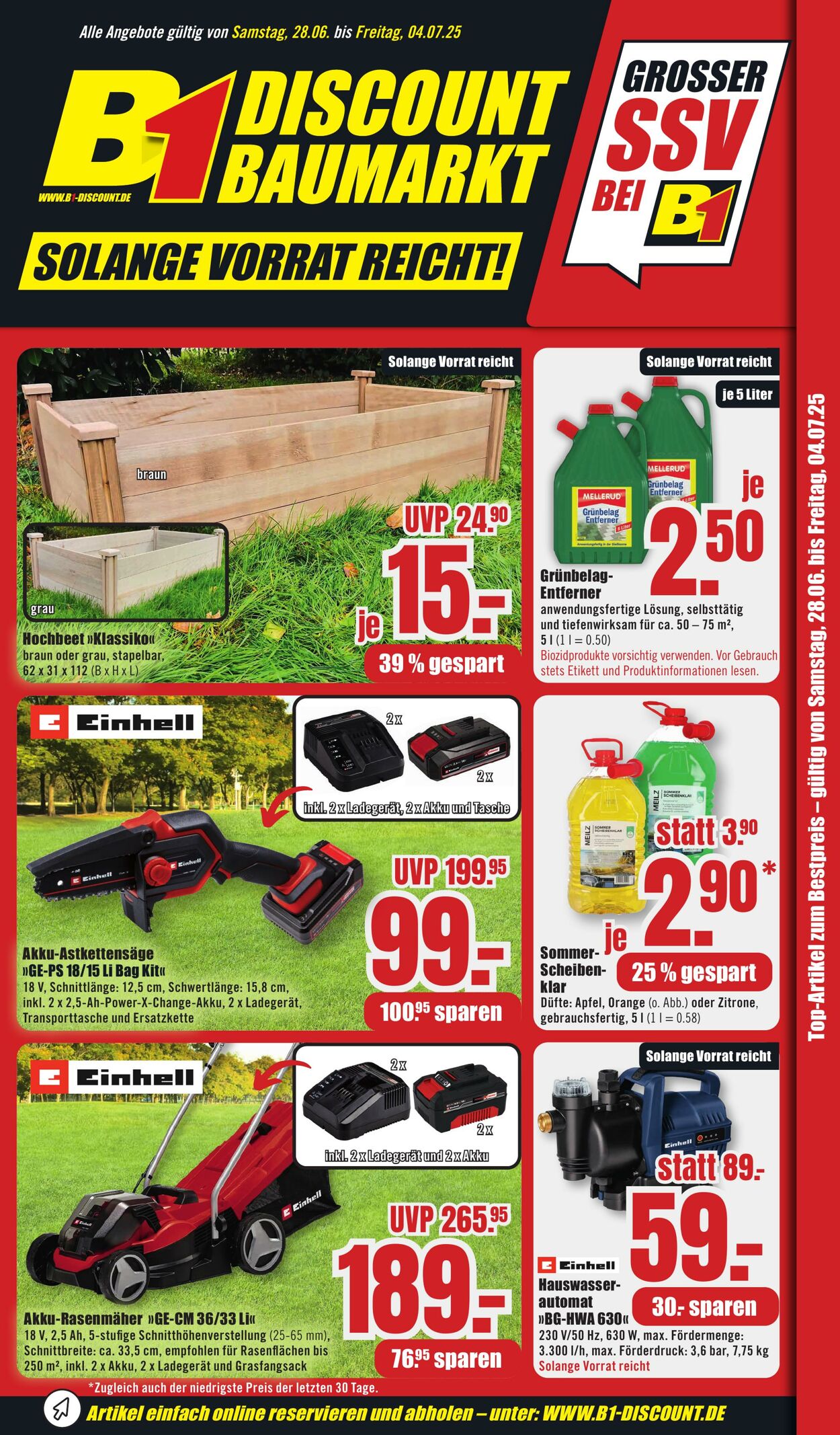 Prospekt B1 Discount Baumarkt 21.06.2025 - 27.06.2025
