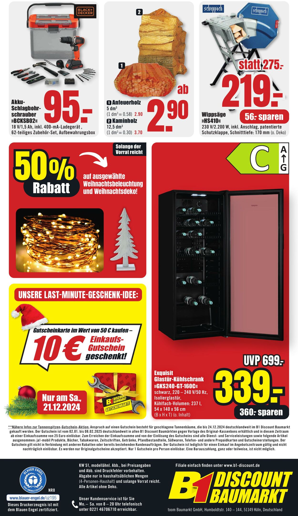 Prospekt B1 Discount Baumarkt 07.12.2024 - 13.12.2024