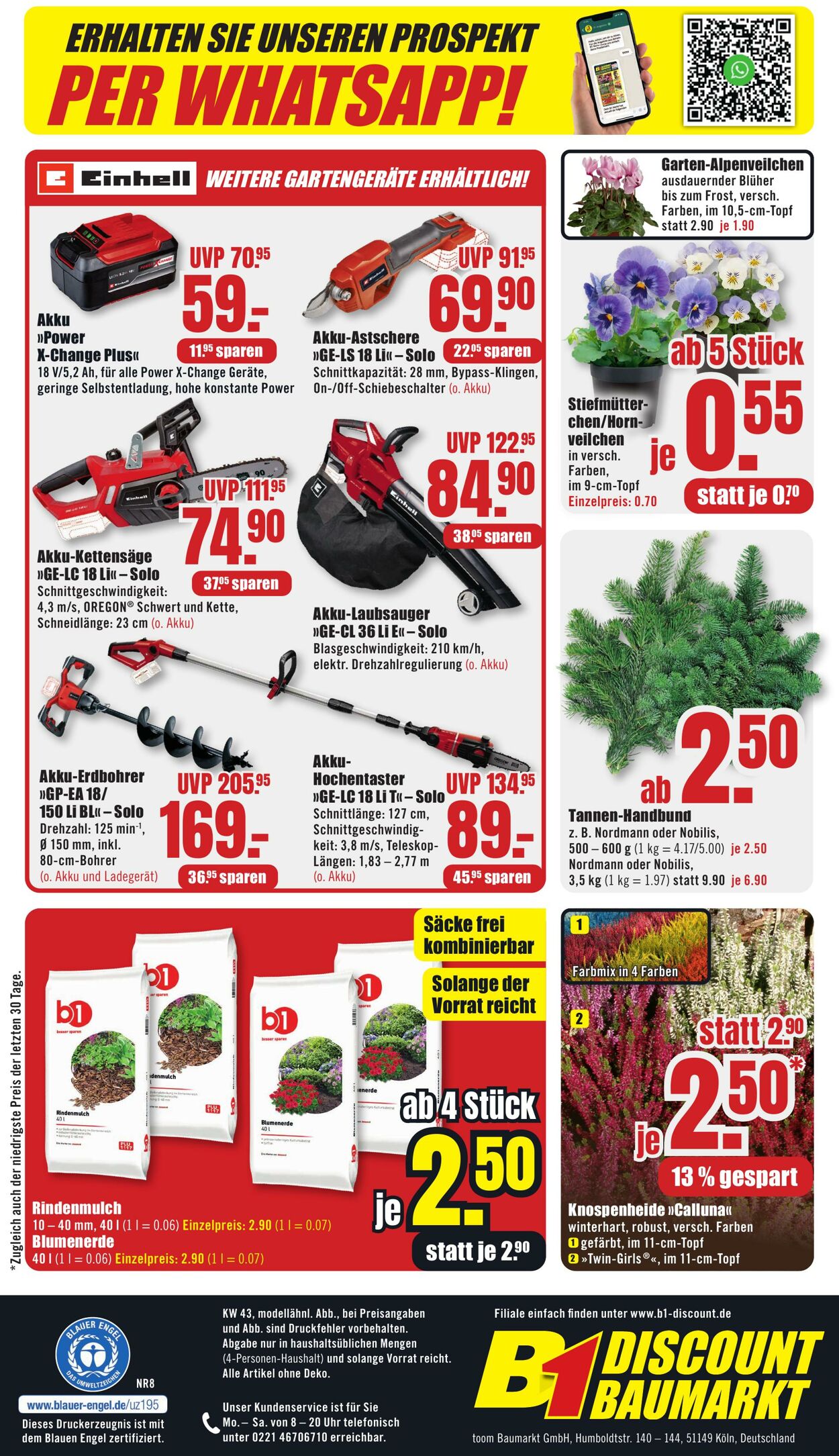 Prospekt B1 Discount Baumarkt 11.10.2025 - 17.10.2025