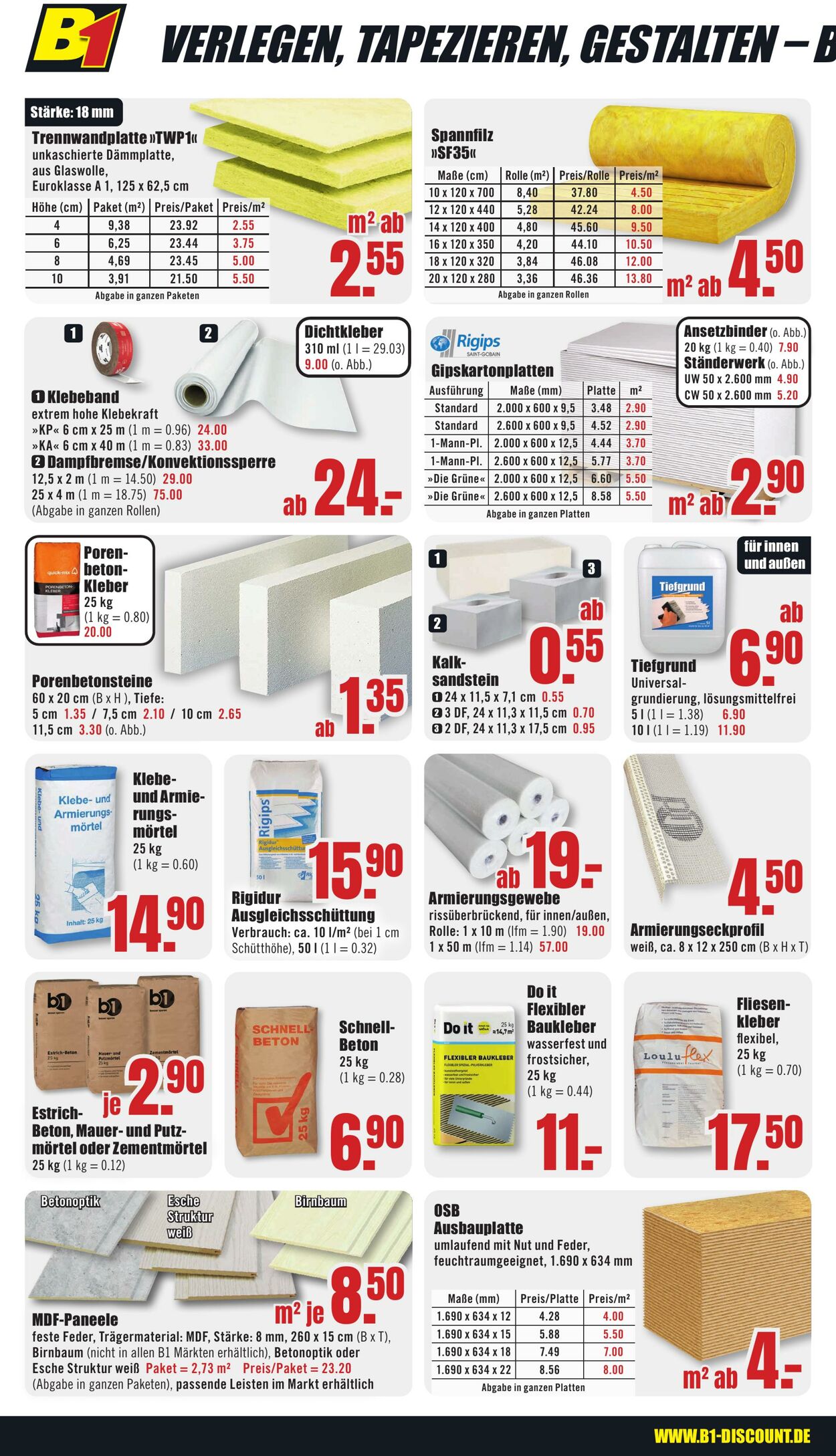 Prospekt B1 Discount Baumarkt 11.10.2025 - 17.10.2025