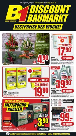Prospekt B1 Discount Baumarkt 11.10.2025 - 17.10.2025