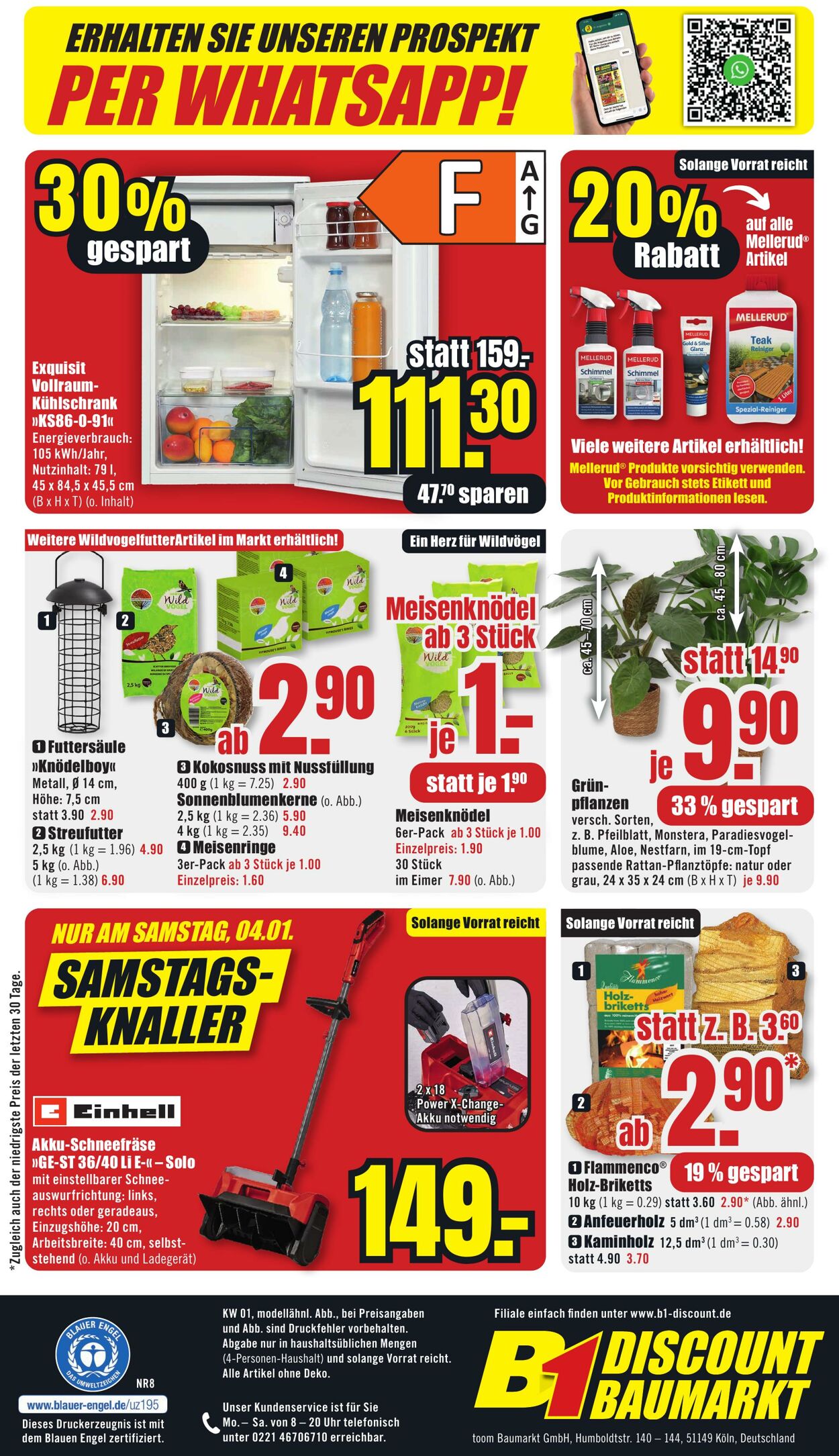 Prospekt B1 Discount Baumarkt 21.12.2024 - 27.12.2024