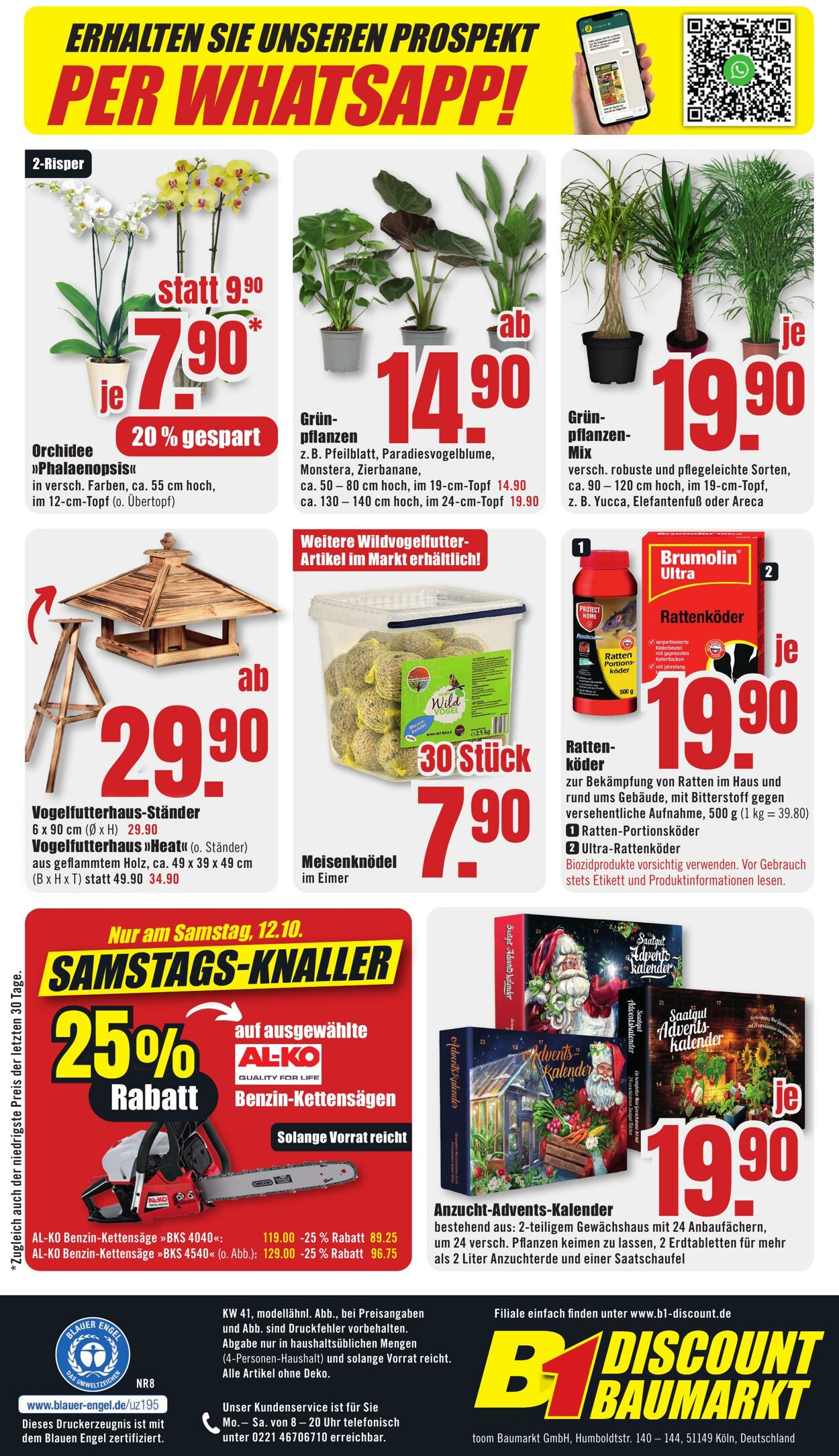 Prospekt B1 Discount Baumarkt 28.09.2024 - 04.10.2024