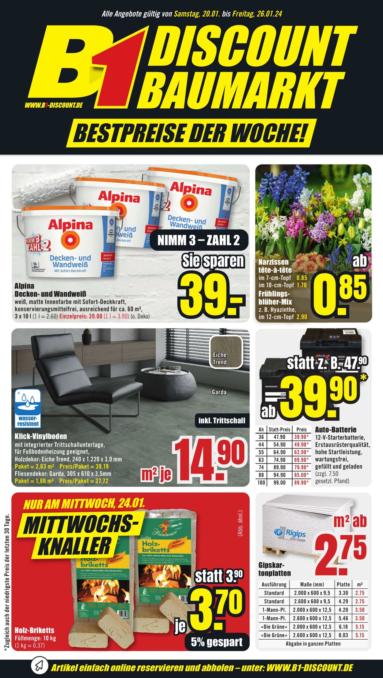 Prospekt B1 Discount Baumarkt 13.01.2024 - 19.01.2024